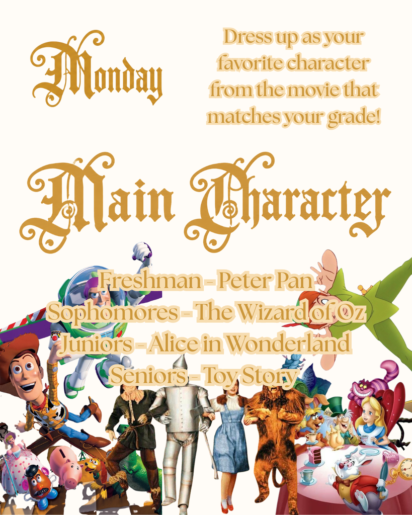 Homecoming Dress Up Days: Monday main Character