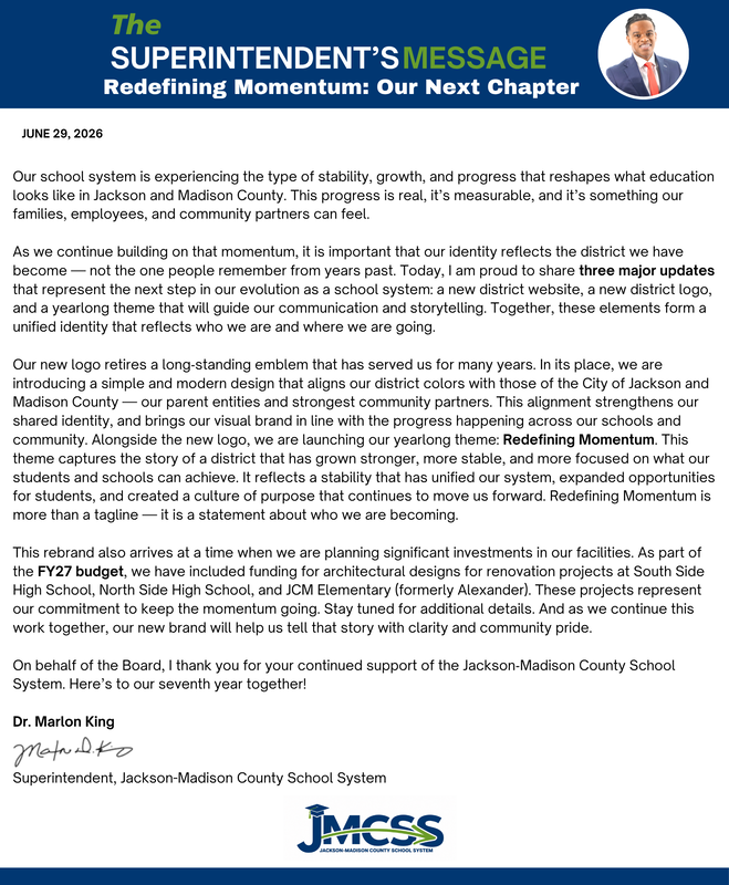 Letter from Dr. Marlon King