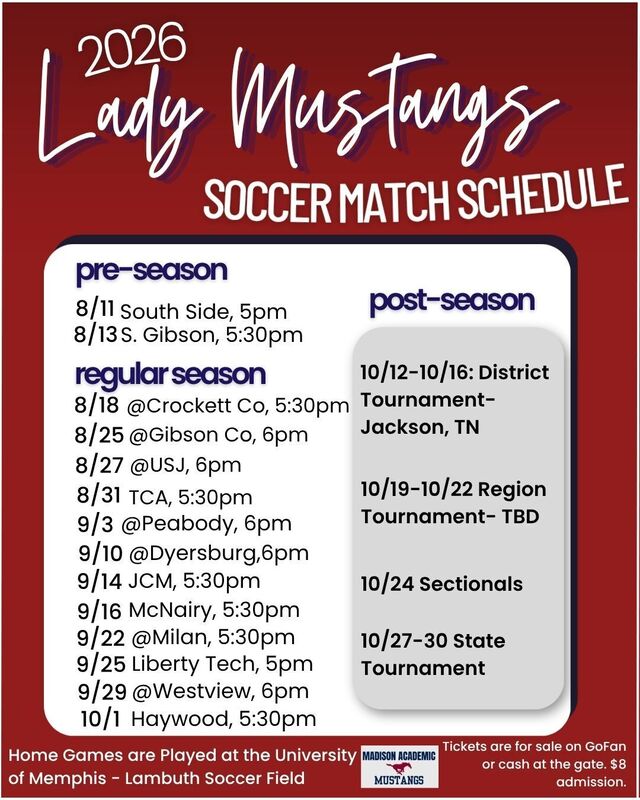 2026 Girls Soccer Schedule