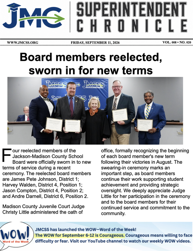 Board members reelected and sworn in for new terms