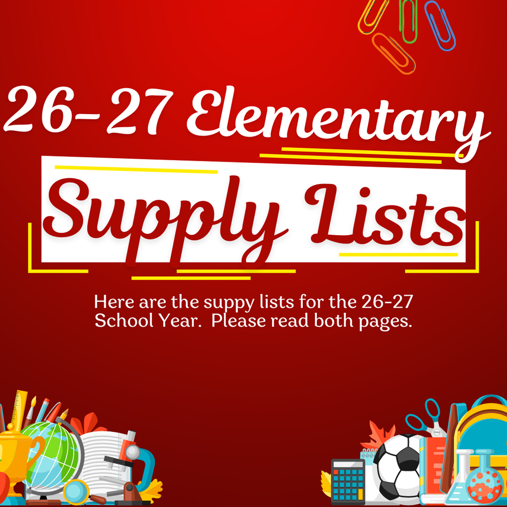 26-27 Elementary Supply Lists
