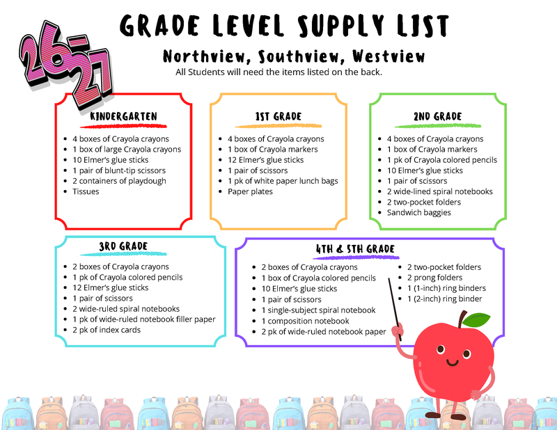 Grade Level Supply List