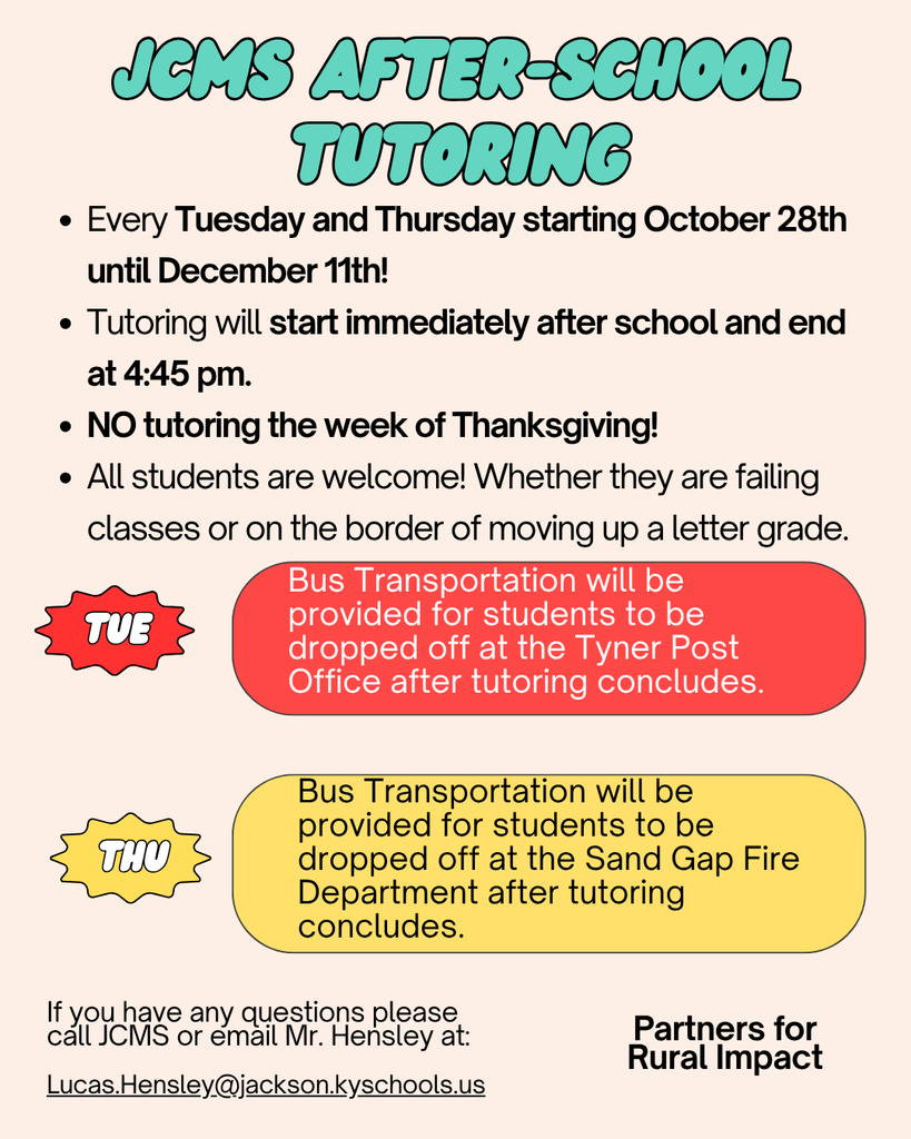 JCMS After-school Tutoring