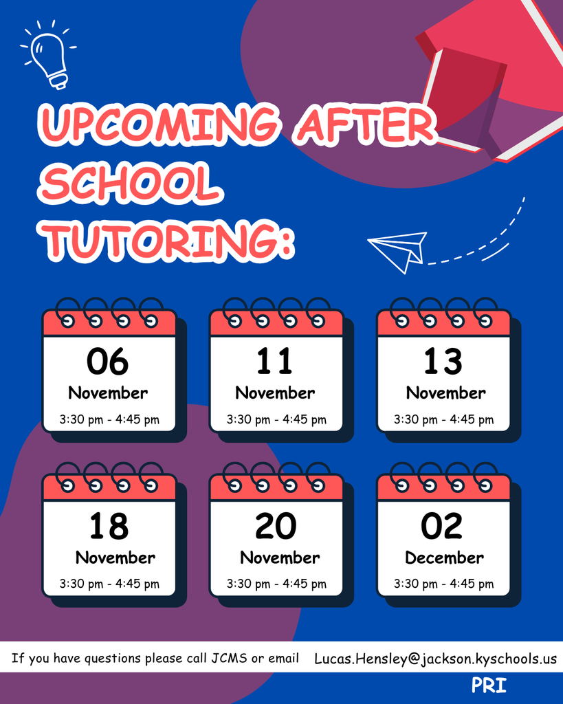 Upcoming Tutoring Dates