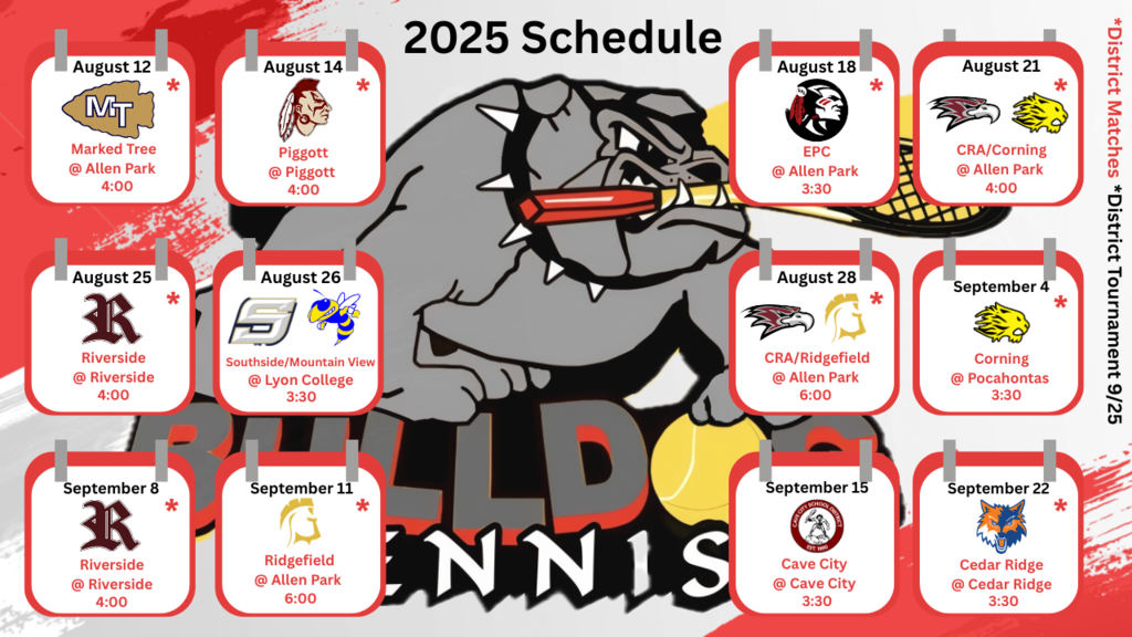 2025 Bulldogs Tennis Schedule
