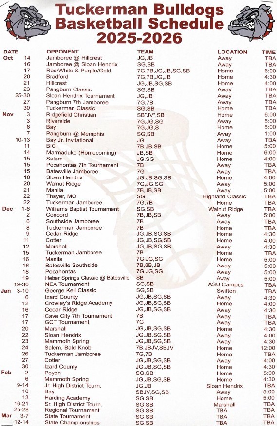 2025-2026 Basketball Schedule