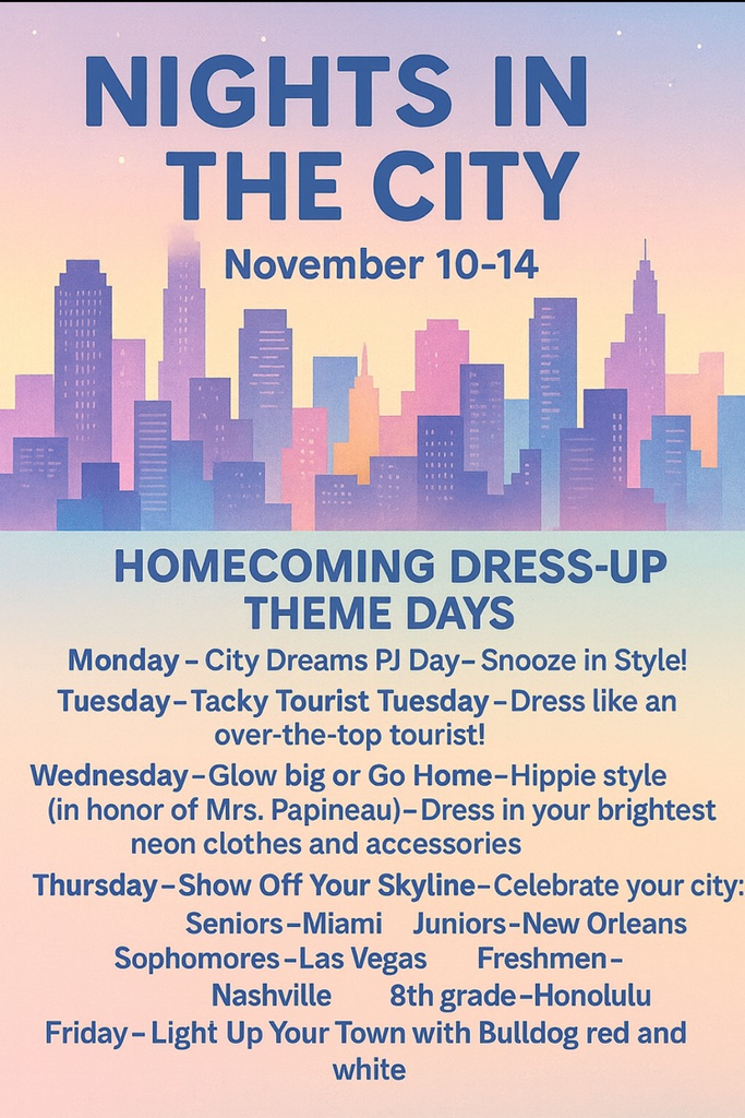 THS Homecoming Week November 10-14 Dress up and show your Bulldog pride!!! ❤️🐾