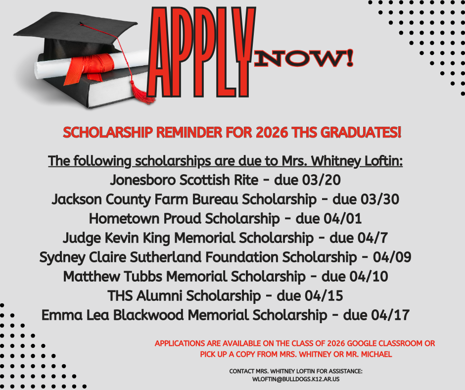 Updated Scholarship Deadlines