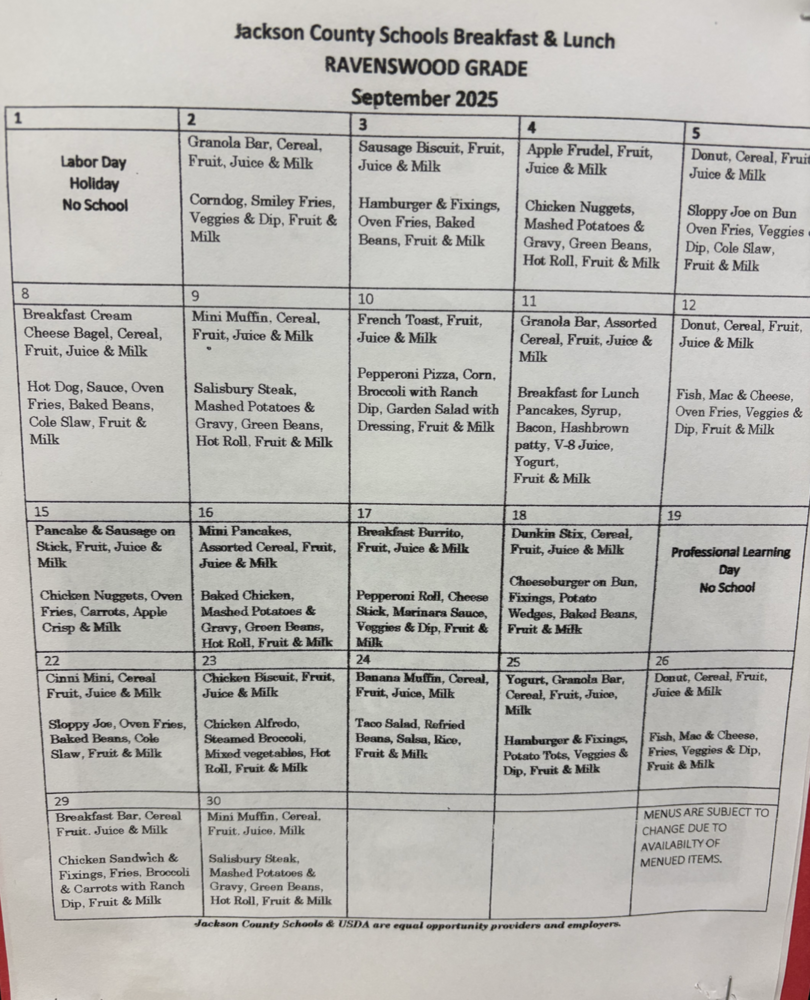 September Menu