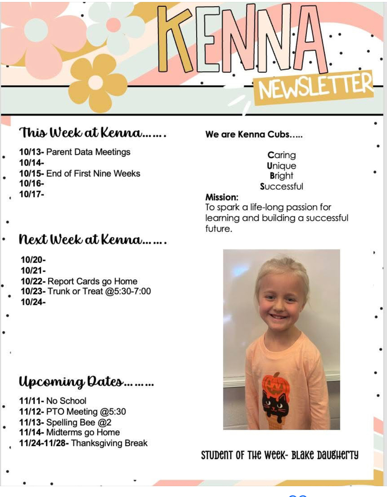 Kenna Parent Newsletter 10.13.25