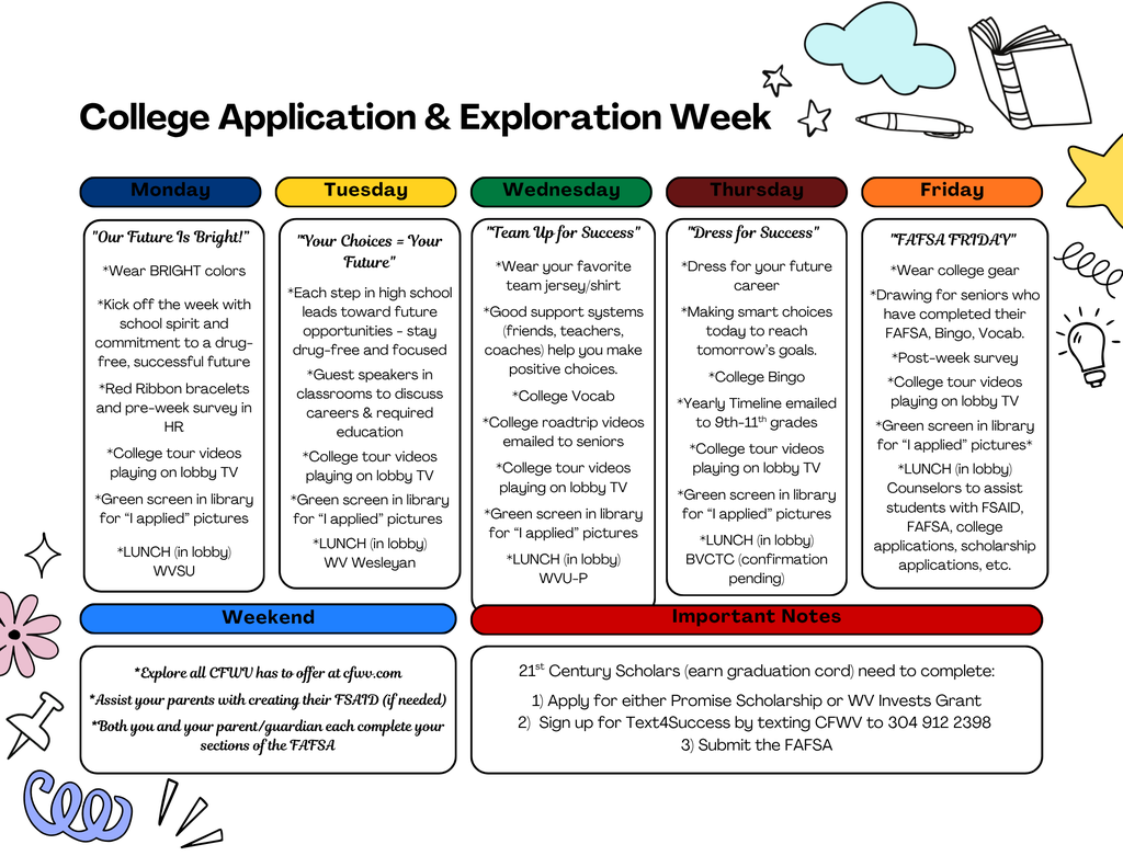 College week calendar