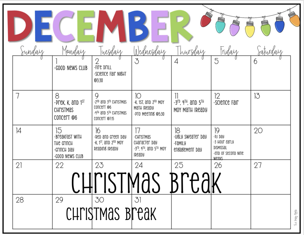 KES December calendar