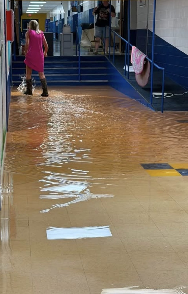 several inches of water