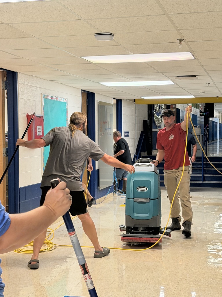 Dedication of employees cleaning flood.