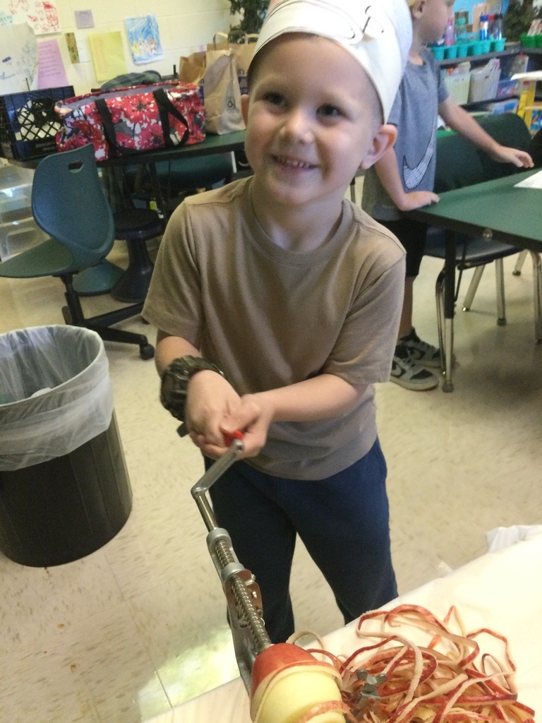 Student Peeling Apples