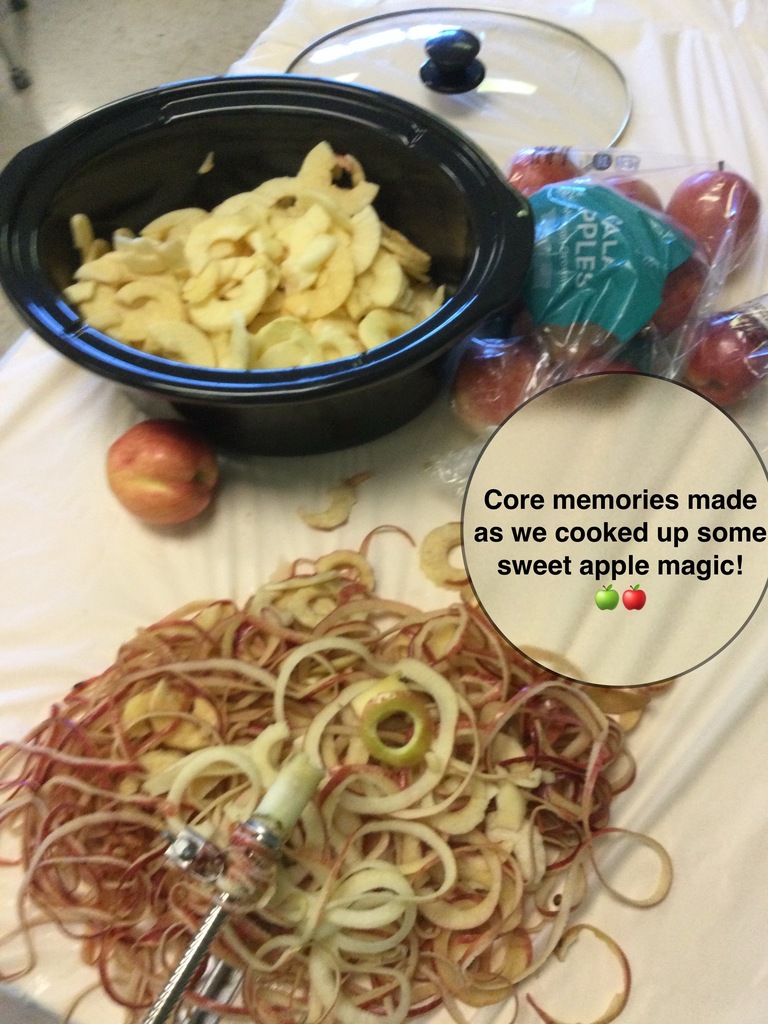 Peeled, cored, and sliced apples