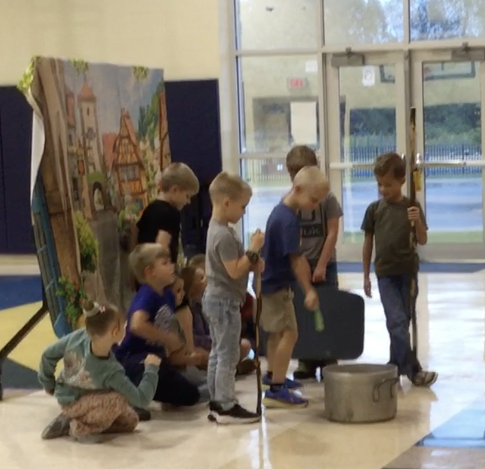 Students making Stone Soup