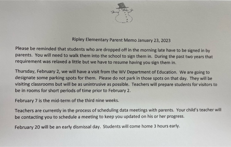 parent memo 1/23