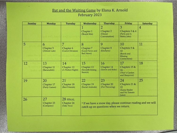 Reading Schedule