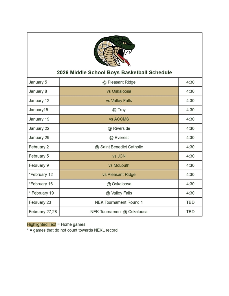 MS Boys Schedule 2026