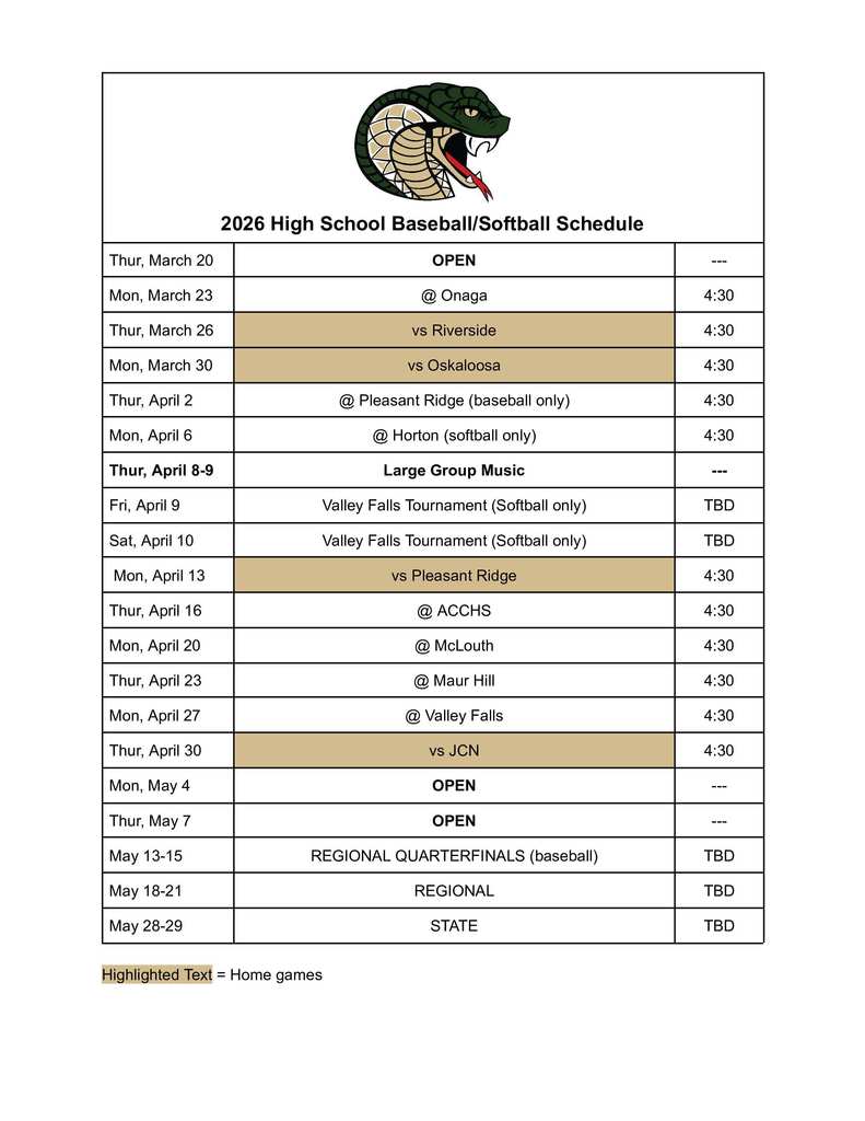 SFB BSB Schedule