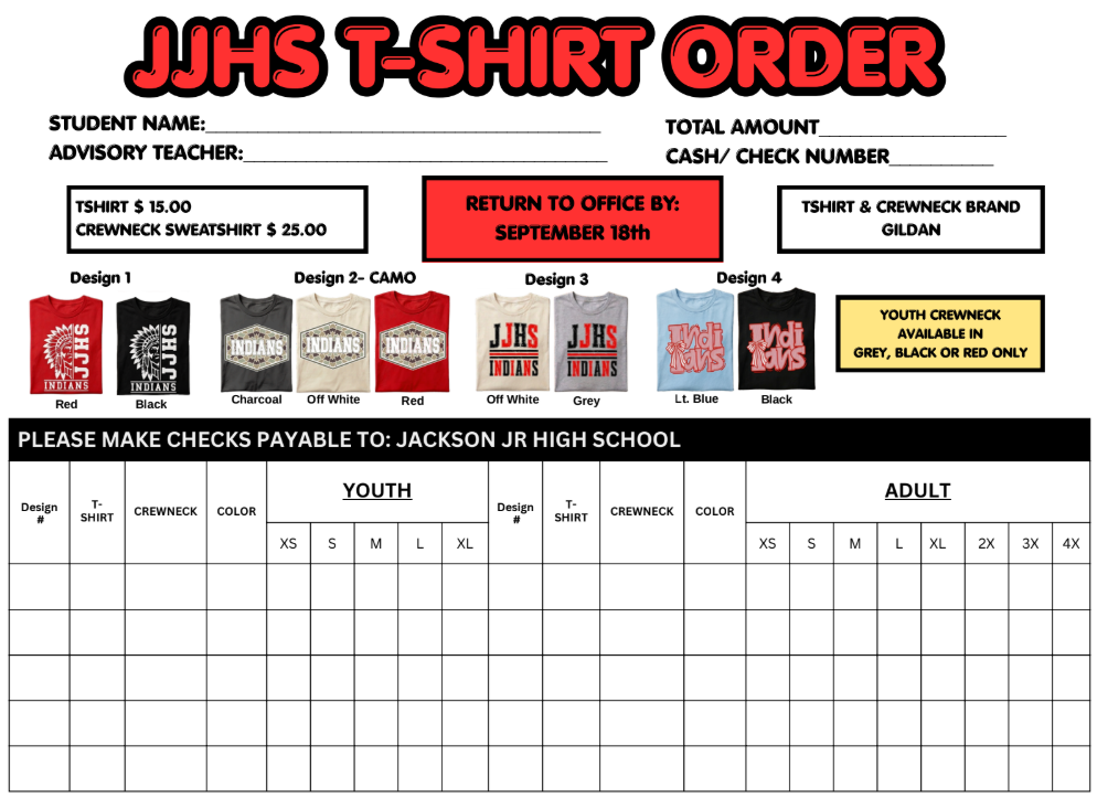 T-Shirt Order Form