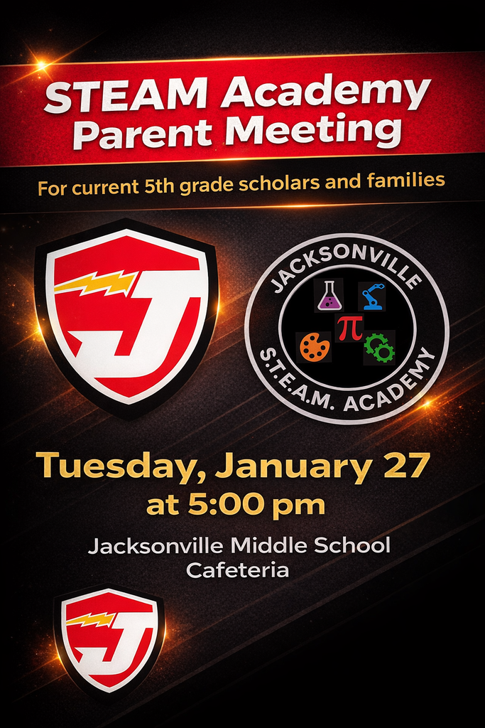 5th grade STEAM academy parent meeting will be held on january 27 at 5:00 pm at jms 