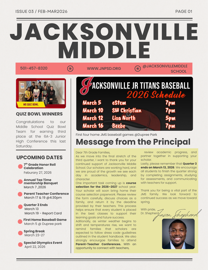 7th grade February Newsletter Pg1