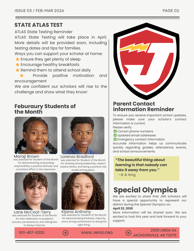 7th grade February Newsletter Pg2