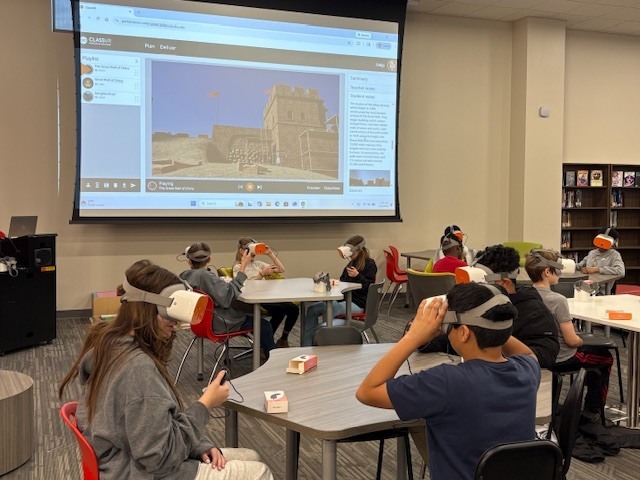 Students exploring the Great Wall of China with ClassVR