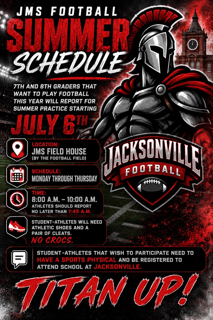 JMS Summer Football Schedule