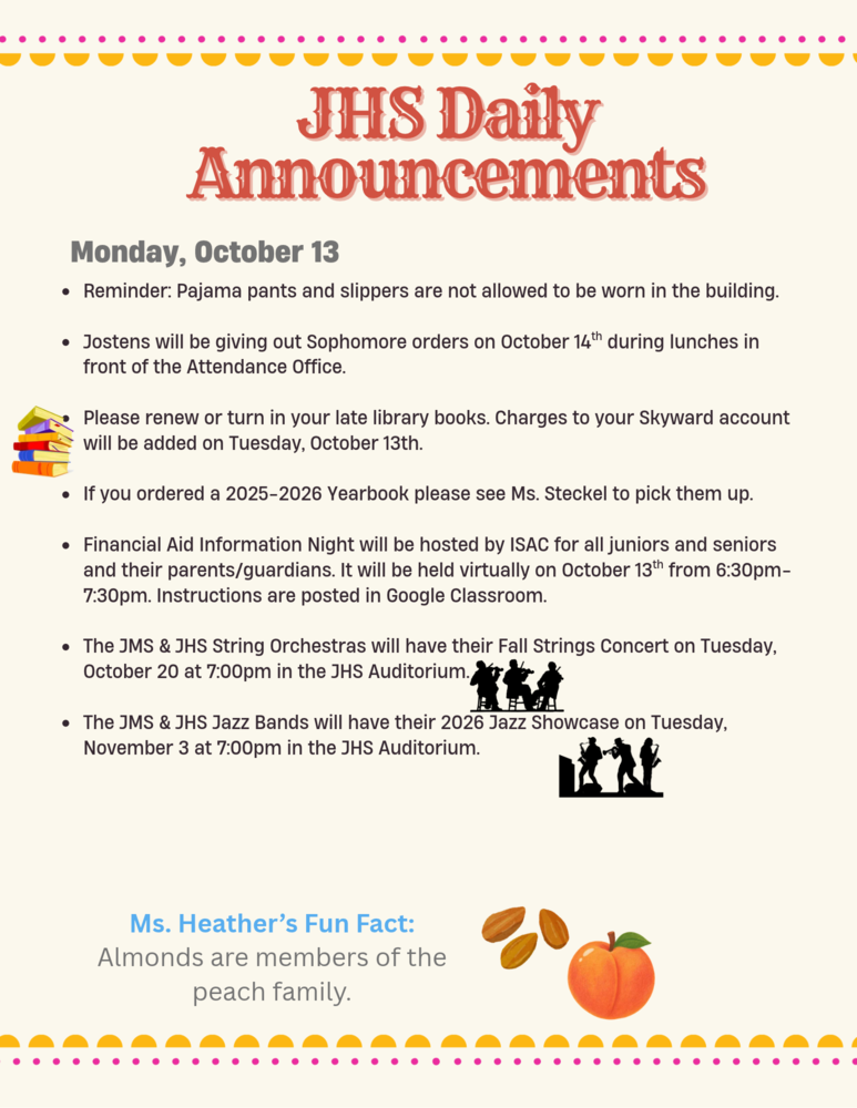 Daily Announcements 10.13.26