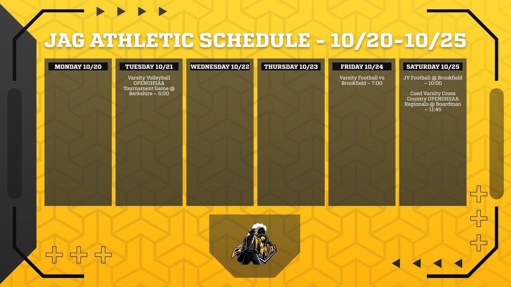 Weekly Athletic Schedule