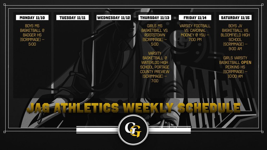 Weekly Athletic Schedule