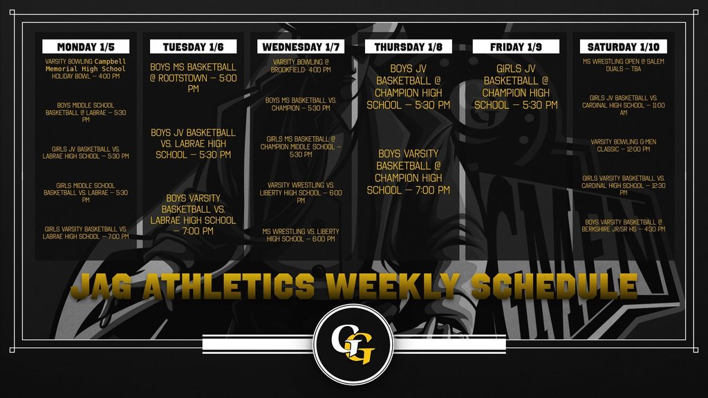 Weekly Athletic Schedule