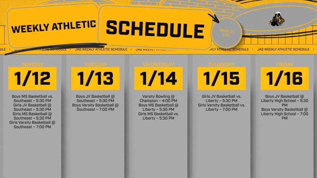 Weekly Athletic Schedule