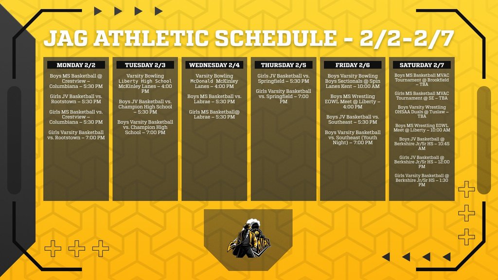 Weekly Athletic Schedule