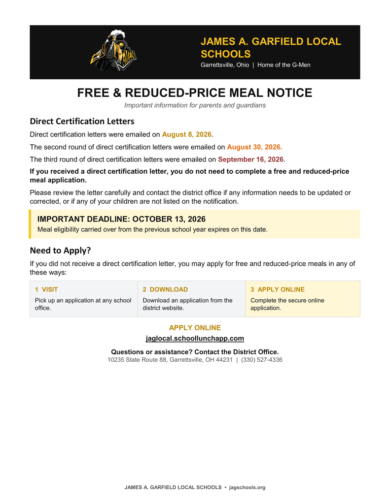 Free and Reduced - Price Meal Notice