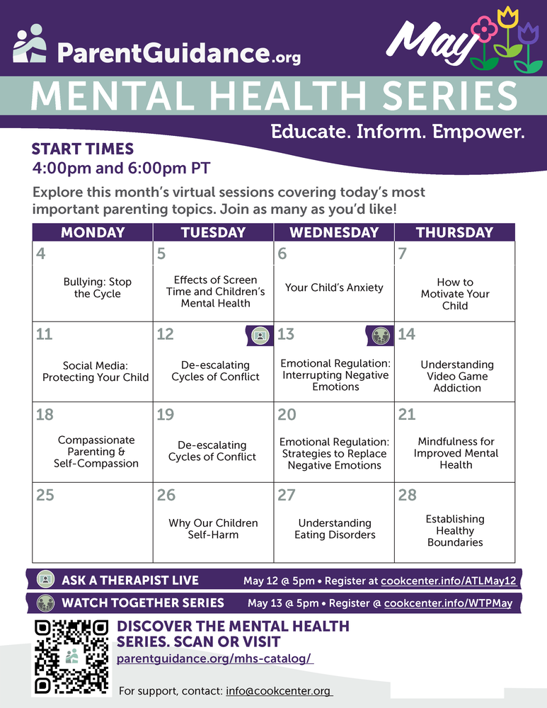 Mental Health Series Calendar May