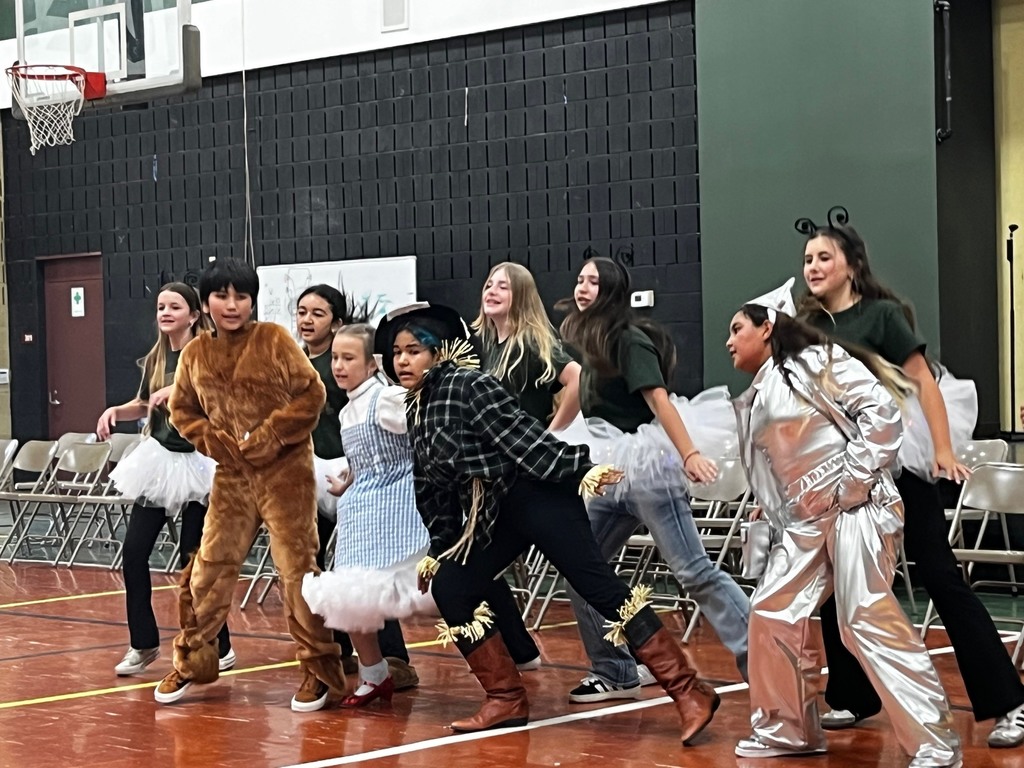 Picture of students performing from the upcoming Wizard of Oz