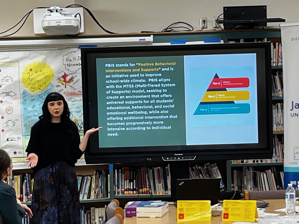 Picture of Ms Smith presenting