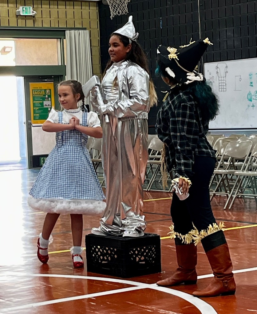 Picture of students performing from the upcoming Wizard of Oz