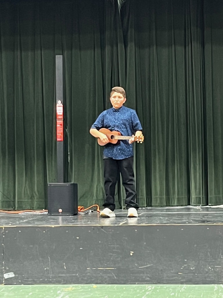 Student playing the ukulele