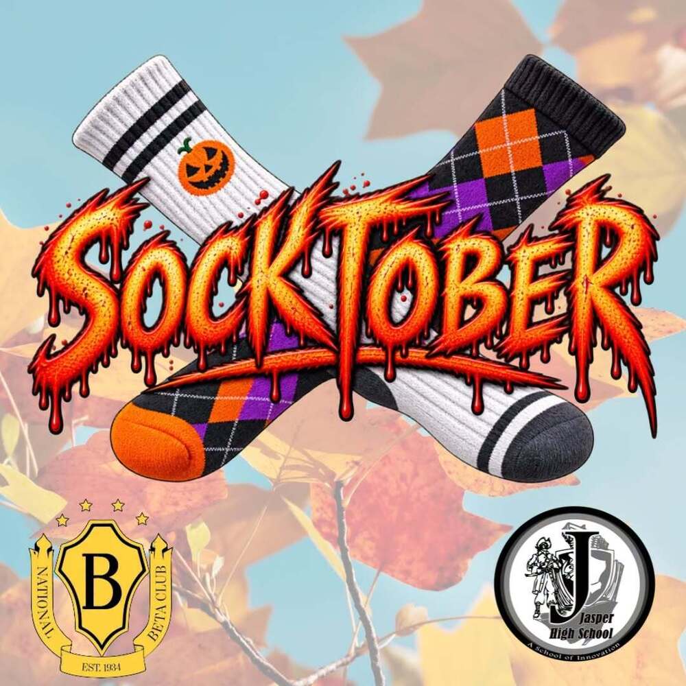 Socks on a fall foliage background