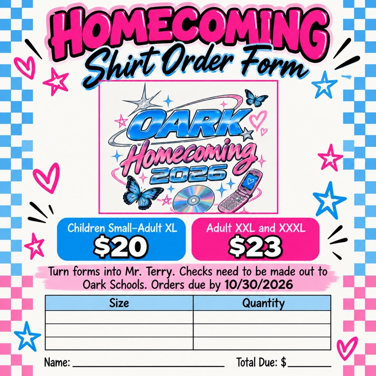 homecoming shirt order form