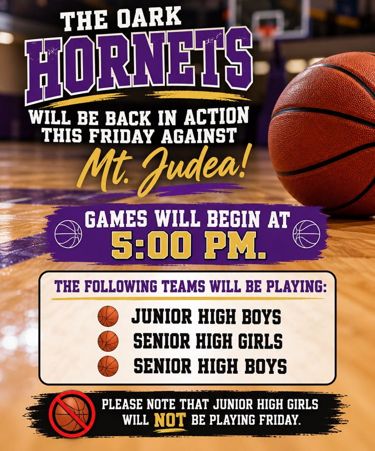 Fridays home game at 5pm against mt Judea. all teams but junior girls play