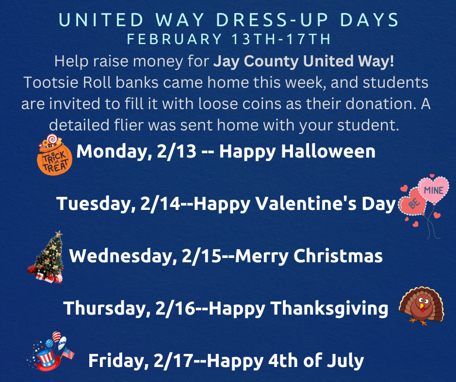 UNITED WAY DRESS-UP DAYS | East Jay Elementary UNITED WAY DRESS-UP DAYS | East Jay Elementary
