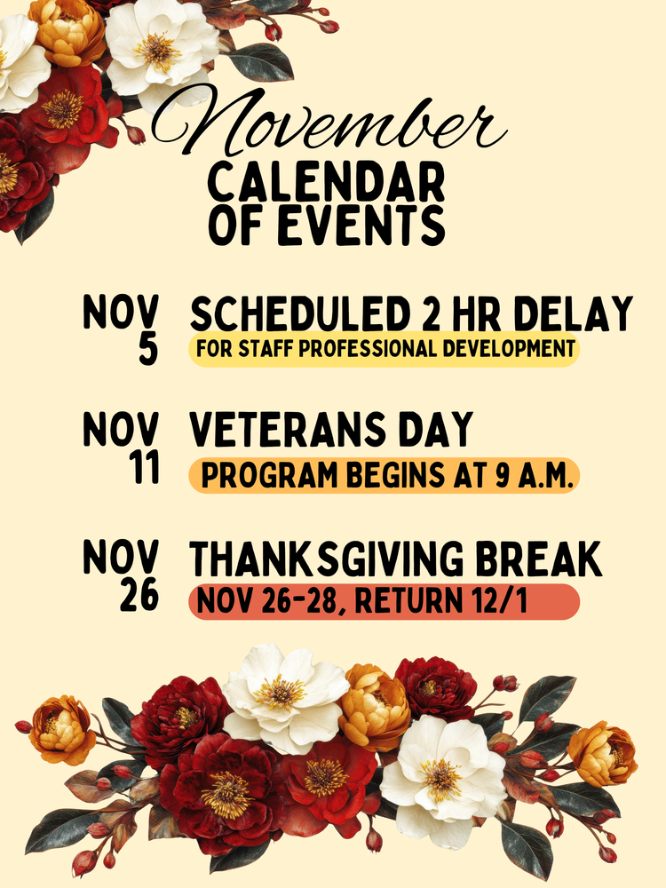 November 2025 Event Calendar