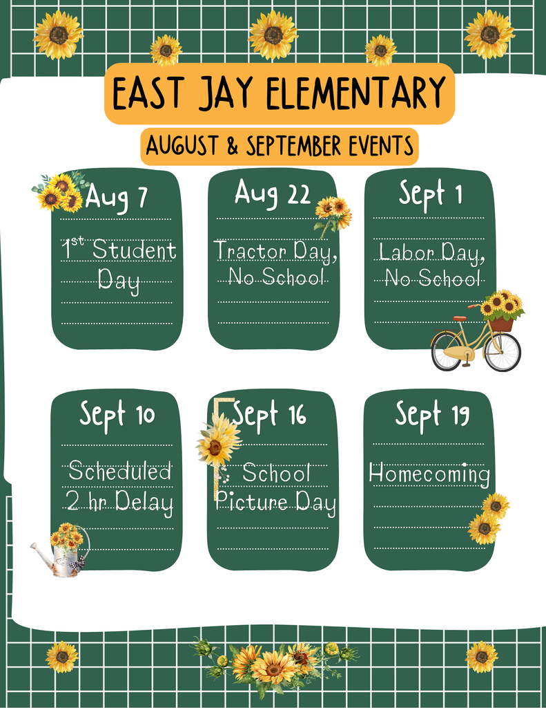 Aug/Sept Calendar of Events