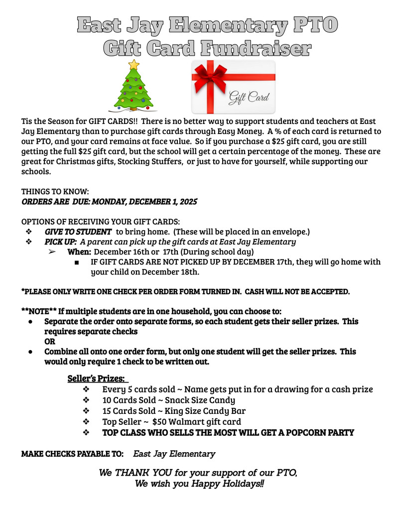 Gift Card Fundraiser 2025